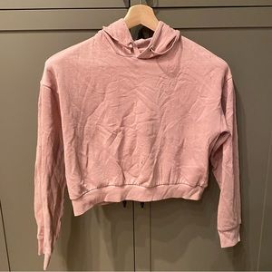 Pink cropped hoodie in size small
